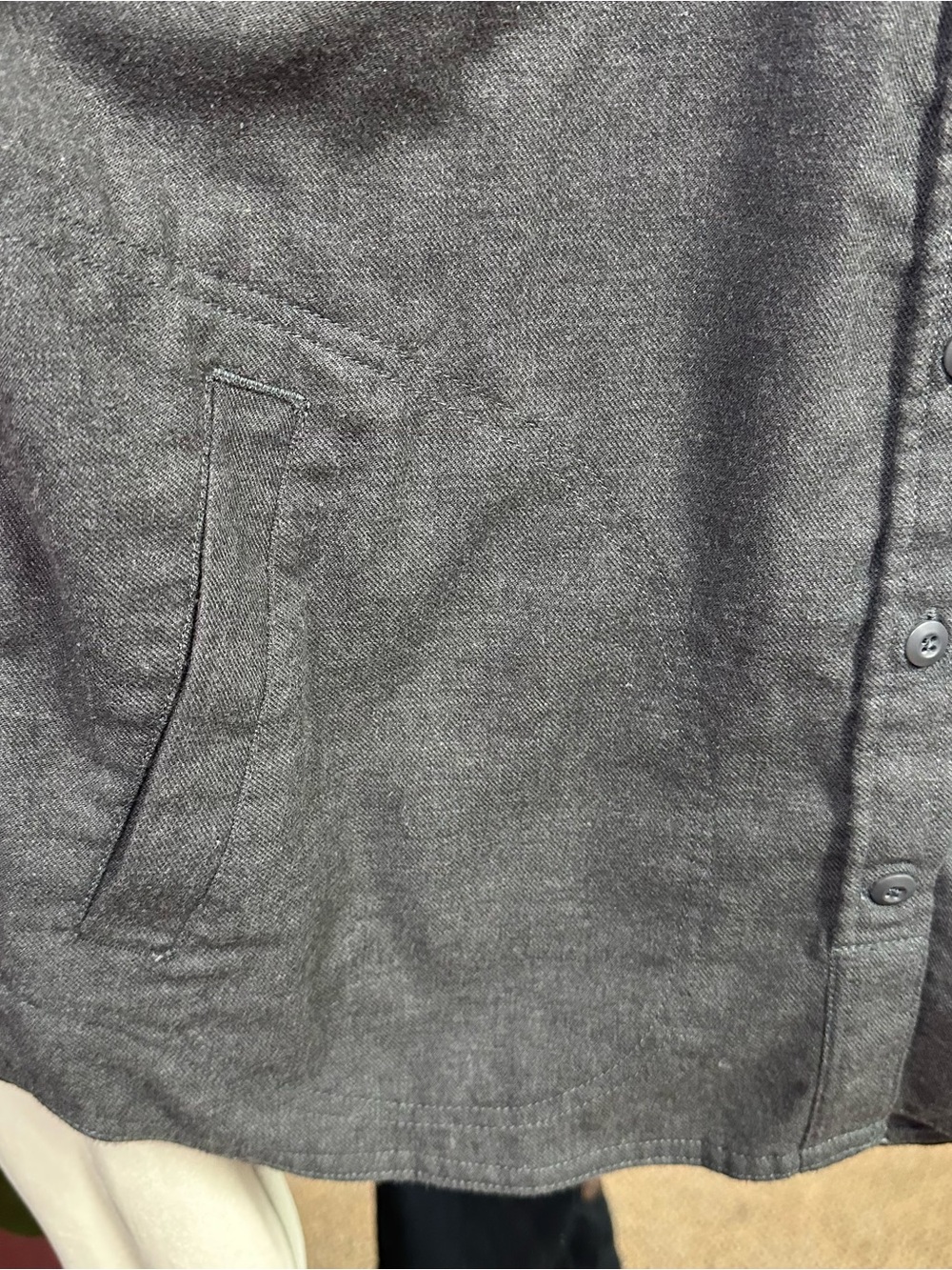 Duluth Trading Co Button-Front Long Sleeve Utility Shirt Jacket - Charcoal - Picture 4 of 10